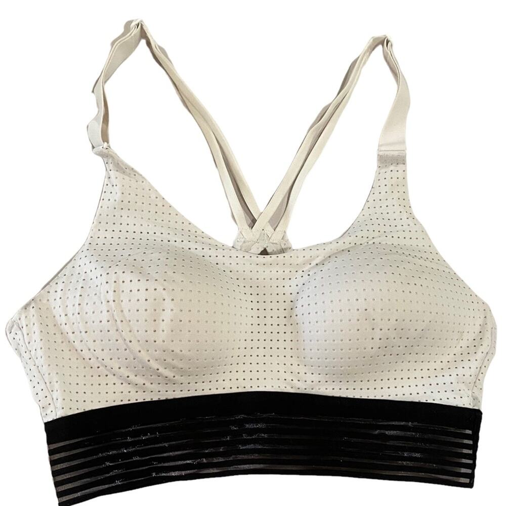 Victoria Sport Bra 32B victorias secret sports cross cross back mesh white black